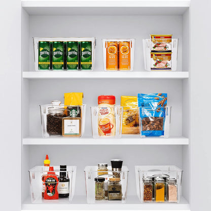 Fridge Organizers and Storage, Clear Plastic Bins (Large) | Easy-access organization for freezers, shelves, drawers, closets and pantries; supports sorting and visibility.