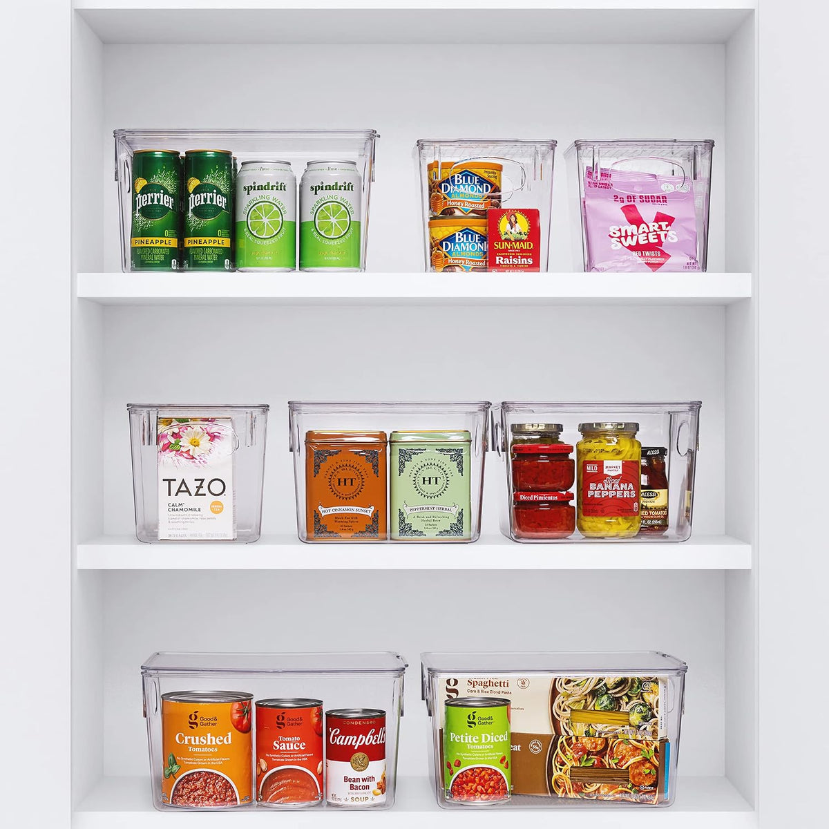 Fridge Organizers and Storage, Clear Plastic Bins (Large) | Easy-access organization for freezers, shelves, drawers, closets and pantries; supports sorting and visibility.