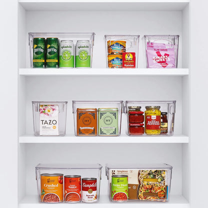 Fridge Organizers and Storage, Clear Plastic Bins (Large) | Easy-access organization for freezers, shelves, drawers, closets and pantries; supports sorting and visibility.
