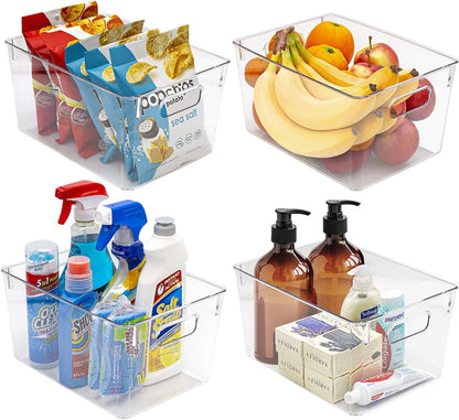 Fridge Organizers and Storage, Clear Plastic Bins (Large) | Easy-access organization for freezers, shelves, drawers, closets and pantries; supports sorting and visibility.
