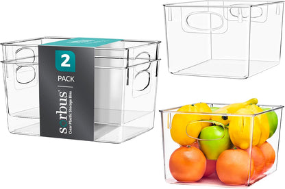 Fridge Organizers and Storage, Clear Plastic Bins (Large) | Easy-access organization for freezers, shelves, drawers, closets and pantries; supports sorting and visibility.