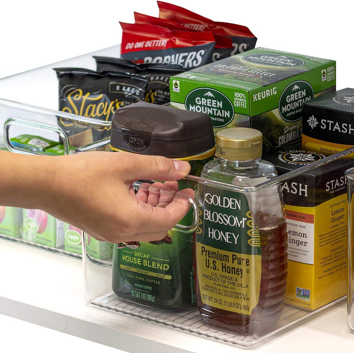 Fridge Organizers and Storage, Clear Plastic Bins (Large) | Easy-access organization for freezers, shelves, drawers, closets and pantries; supports sorting and visibility.