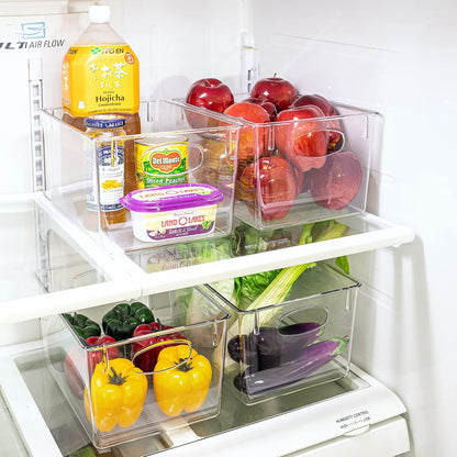 Fridge Organizers and Storage, Clear Plastic Bins (Large) | Easy-access organization for freezers, shelves, drawers, closets and pantries; supports sorting and visibility.