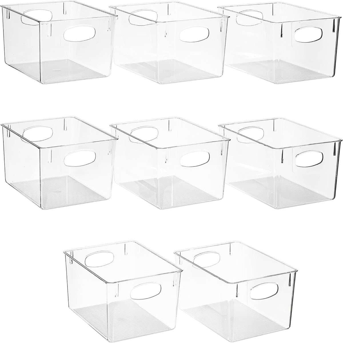 Fridge Organizers and Storage, Clear Plastic Bins (Large) | Easy-access organization for freezers, shelves, drawers, closets and pantries; supports sorting and visibility.