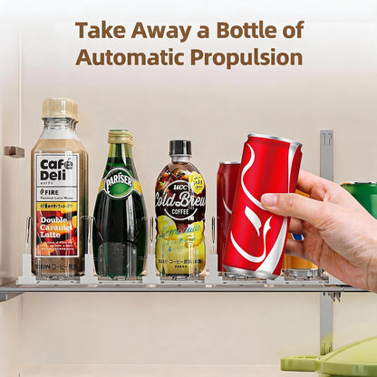 5 Row Automatic Drink Organizer for Fridge, Holds up to 25 Cans | Depth 15" | Adjustable Width | Auto Push Soda Can Dispenser For Refrigerator Supermarket Shelf Storage