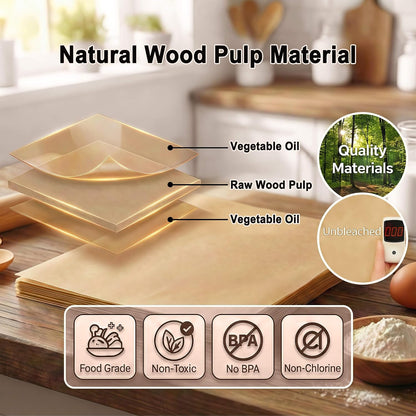 100PCS Parchment Paper Sheets, 9x13 Inches, Non-Stick
