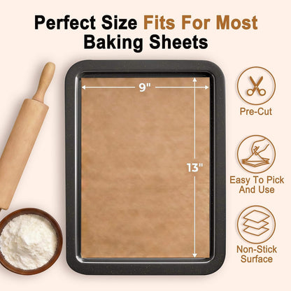 100PCS Parchment Paper Sheets, 9x13 Inches, Non-Stick