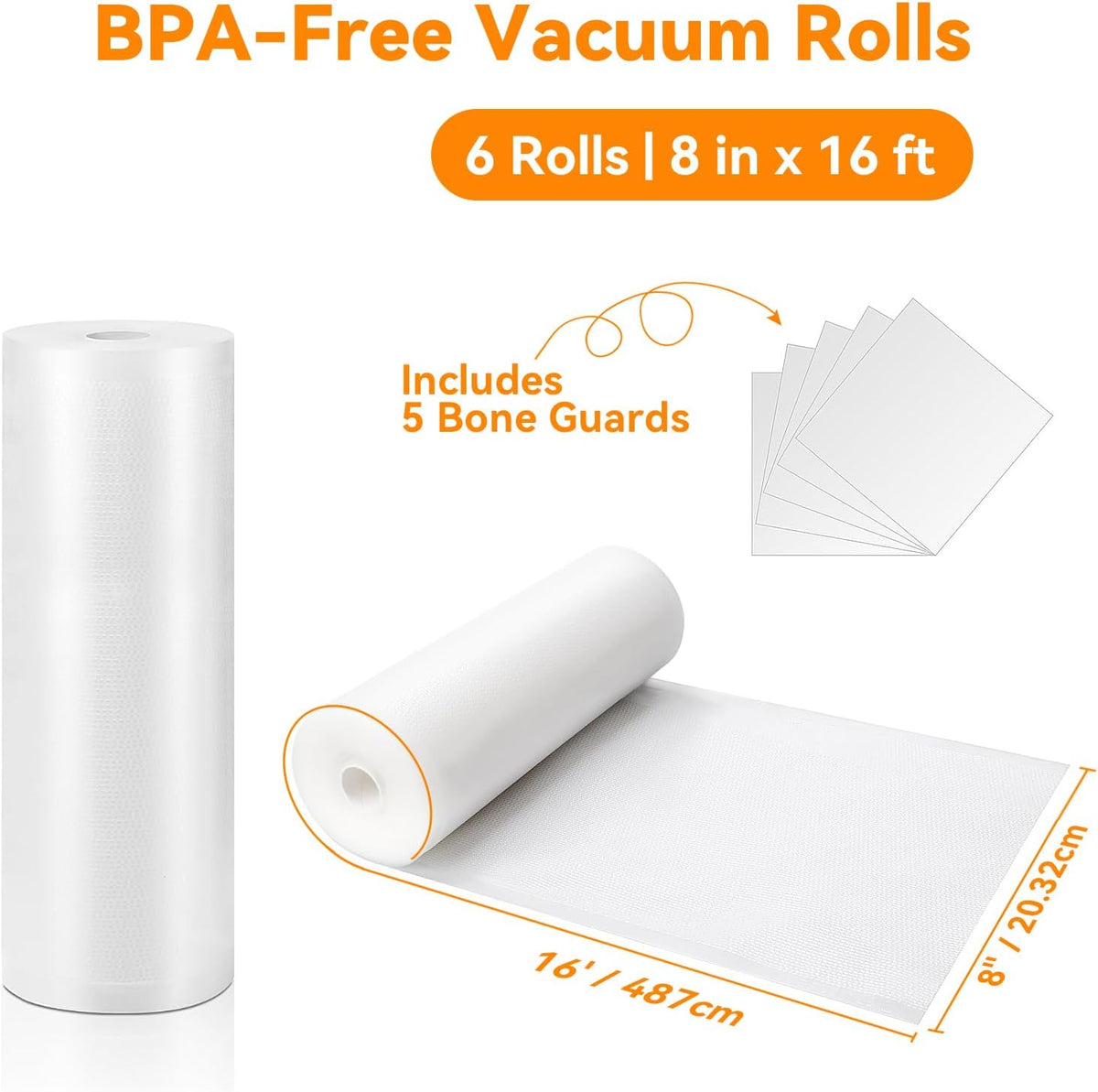 Vacuum Sealer Bags for Food 11x50 2 Rolls, Fit Food Saver Machines