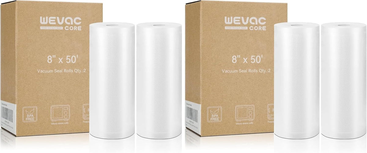 Vacuum Sealer Bags for Food 11x50 2 Rolls, Fit Food Saver Machines
