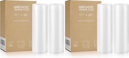 Vacuum Sealer Bags for Food 11x50 2 Rolls, Fit Food Saver Machines