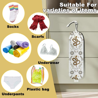 2Pcs Cat Plastic Bag Holder, Wall Mount Grocery Bag Holder, Butterfly Plastic Bags Organizer, Pull Rope Free Adjustment Holders for Grocery Bags Decoration for Home Kitchen Pantry Cat Lover Gifts