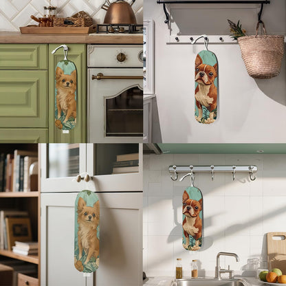 2Pcs Cat Plastic Bag Holder, Wall Mount Grocery Bag Holder, Butterfly Plastic Bags Organizer, Pull Rope Free Adjustment Holders for Grocery Bags Decoration for Home Kitchen Pantry Cat Lover Gifts