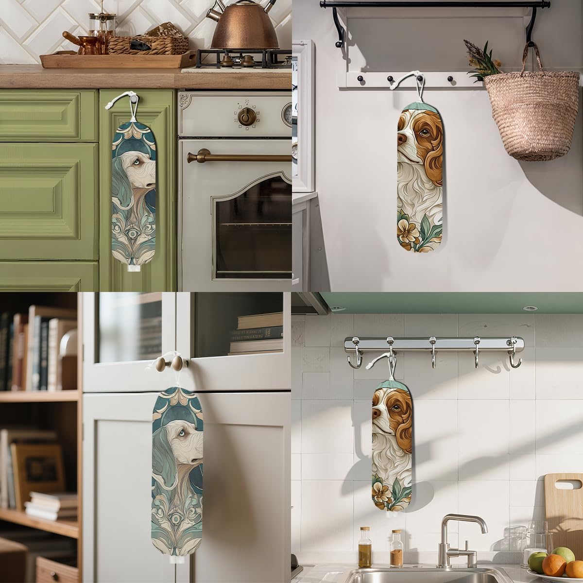 2Pcs Cat Plastic Bag Holder, Wall Mount Grocery Bag Holder, Butterfly Plastic Bags Organizer, Pull Rope Free Adjustment Holders for Grocery Bags Decoration for Home Kitchen Pantry Cat Lover Gifts