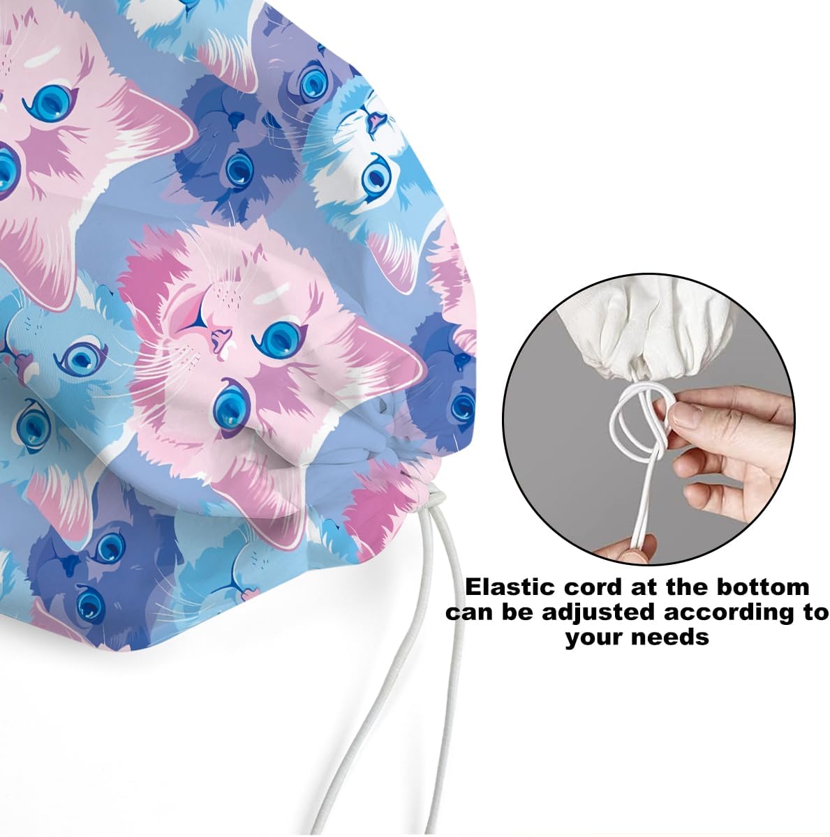 2Pcs Cat Plastic Bag Holder, Wall Mount Grocery Bag Holder, Butterfly Plastic Bags Organizer, Pull Rope Free Adjustment Holders for Grocery Bags Decoration for Home Kitchen Pantry Cat Lover Gifts
