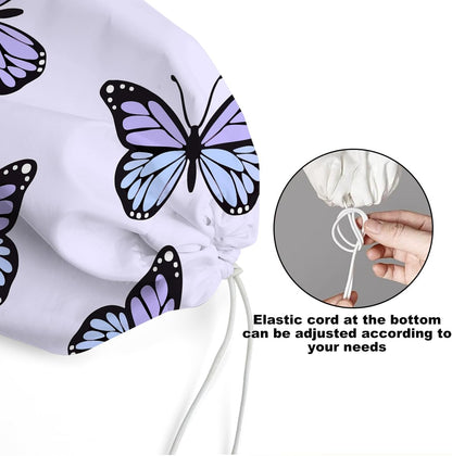 2Pcs Cat Plastic Bag Holder, Wall Mount Grocery Bag Holder, Butterfly Plastic Bags Organizer, Pull Rope Free Adjustment Holders for Grocery Bags Decoration for Home Kitchen Pantry Cat Lover Gifts