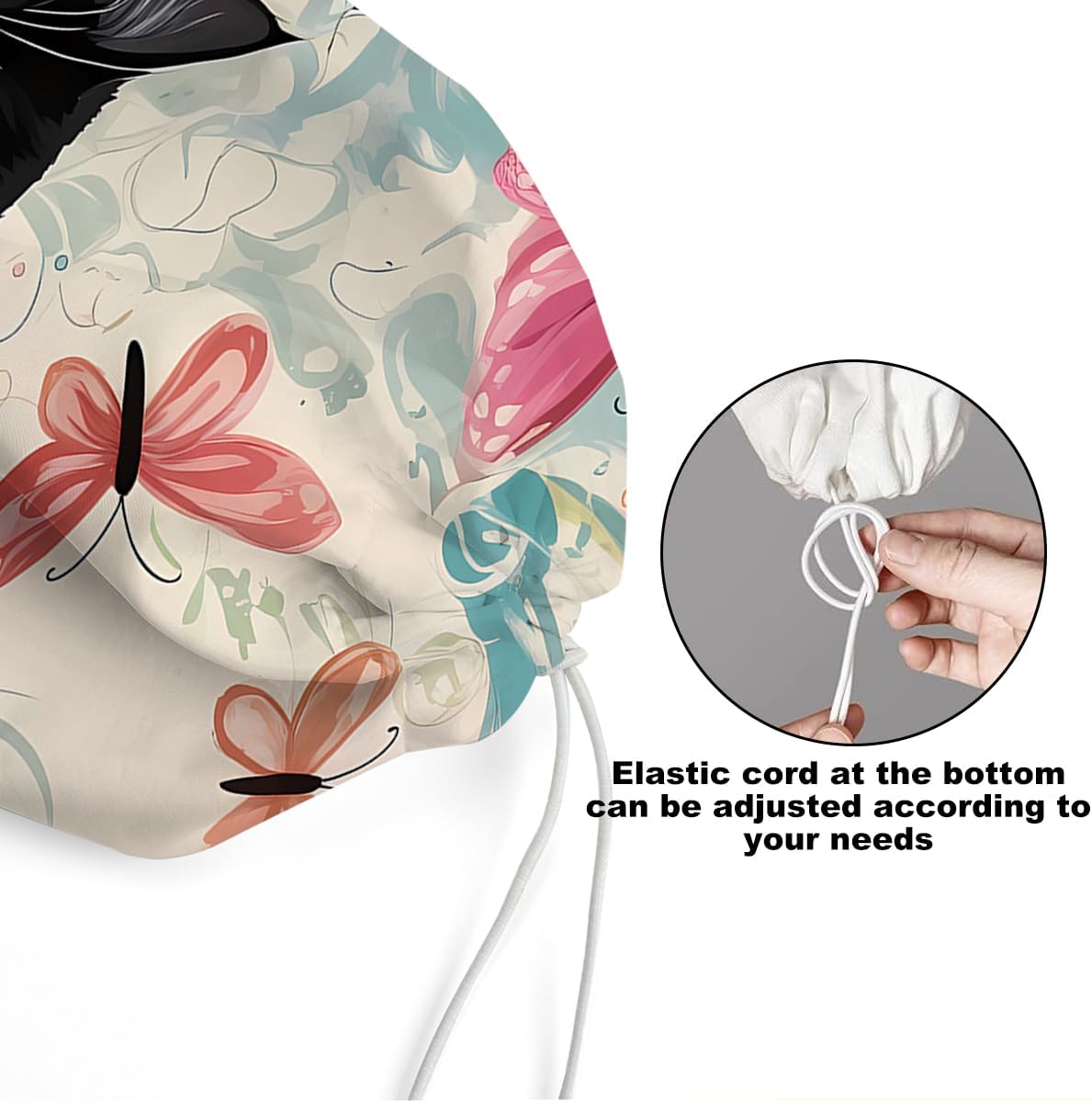 2Pcs Cat Plastic Bag Holder, Wall Mount Grocery Bag Holder, Butterfly Plastic Bags Organizer, Pull Rope Free Adjustment Holders for Grocery Bags Decoration for Home Kitchen Pantry Cat Lover Gifts