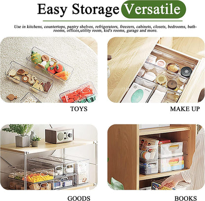 2 Pack Refrigerator Organizers and Storage, Stackable Clear Pull out Drawer Organizer Bins, BPA-Free Fridge Organizer and Storage for Fruit, Produce, Drink, Snack and Food Storage Containers