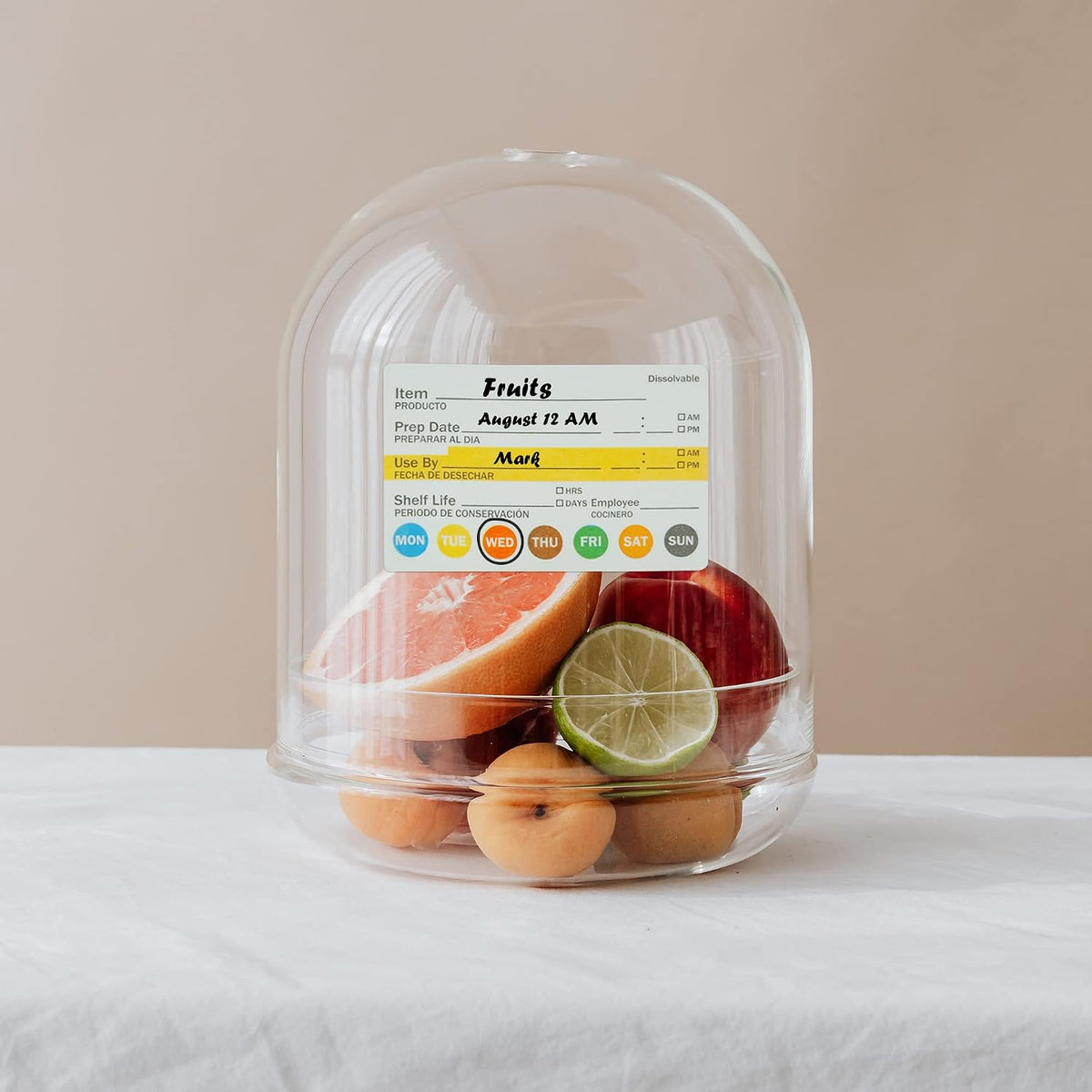 Dissolvable Label Shelf Life for Food Rotation Use by Stickers 2 x 3 Inch Roll of 250 Labels