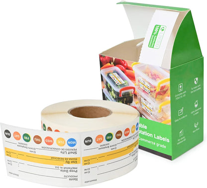 Dissolvable Label Shelf Life for Food Rotation Use by Stickers 2 x 3 Inch Roll of 250 Labels