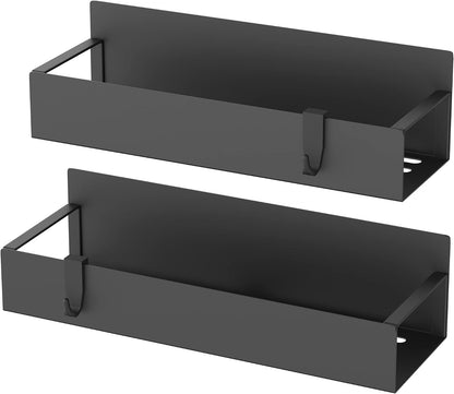Metal Magnetic Spice Rack for Refrigerator Black | Magnetic Shelves Heavy Duty for Fridge in Kitchen, Seasoning Storage Organizer, For Oven Washer and Dryer, For Heavier Items