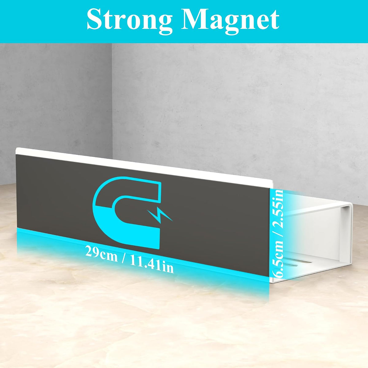 Metal Magnetic Spice Rack for Refrigerator Black | Magnetic Shelves Heavy Duty for Fridge in Kitchen, Seasoning Storage Organizer, For Oven Washer and Dryer, For Heavier Items