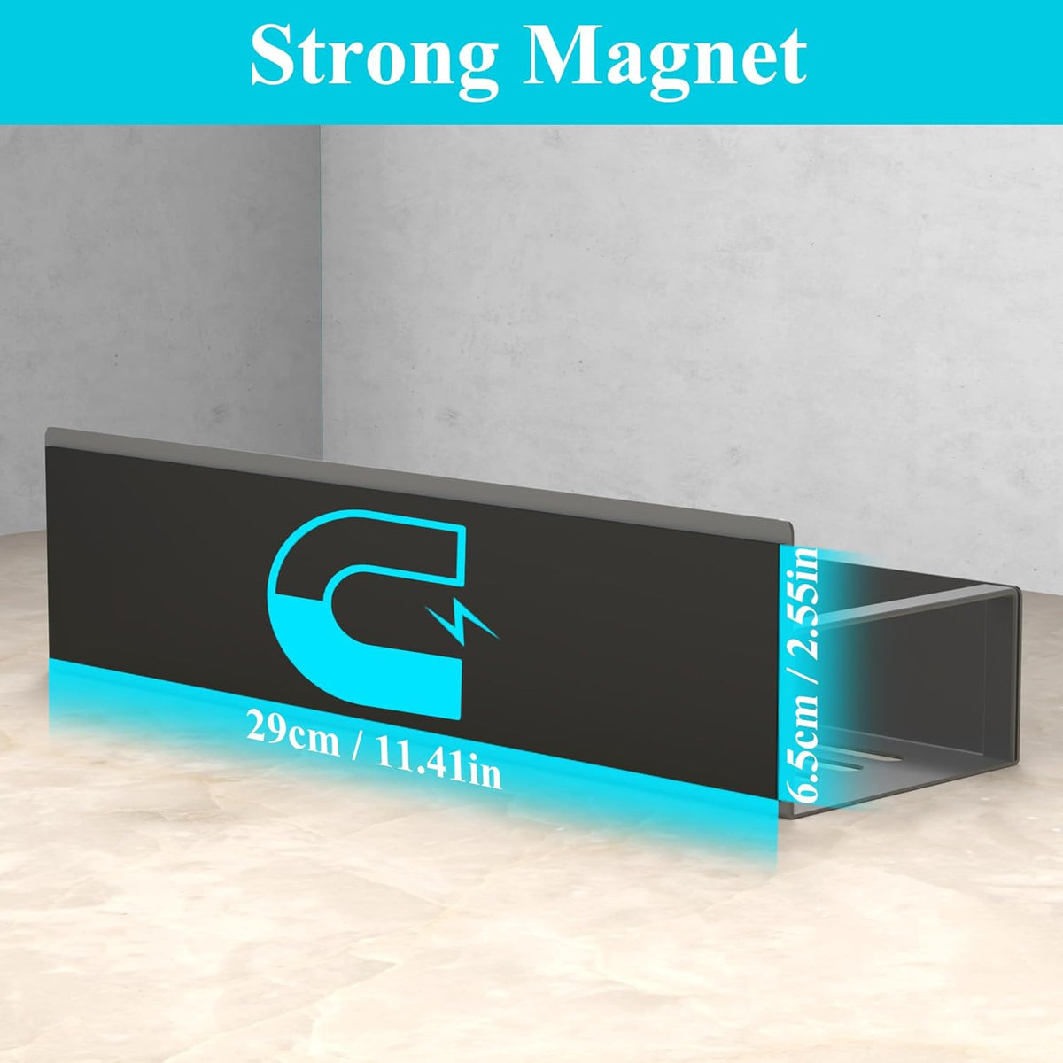 Metal Magnetic Spice Rack for Refrigerator Black | Magnetic Shelves Heavy Duty for Fridge in Kitchen, Seasoning Storage Organizer, For Oven Washer and Dryer, For Heavier Items