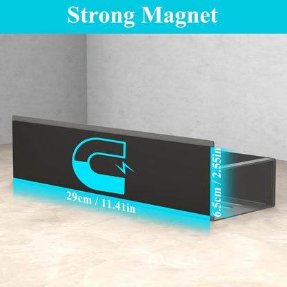 Metal Magnetic Spice Rack for Refrigerator Black | Magnetic Shelves Heavy Duty for Fridge in Kitchen, Seasoning Storage Organizer, For Oven Washer and Dryer, For Heavier Items
