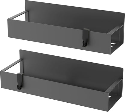 Metal Magnetic Spice Rack for Refrigerator Black | Magnetic Shelves Heavy Duty for Fridge in Kitchen, Seasoning Storage Organizer, For Oven Washer and Dryer, For Heavier Items