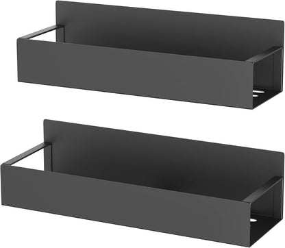 Metal Magnetic Spice Rack for Refrigerator Black | Magnetic Shelves Heavy Duty for Fridge in Kitchen, Seasoning Storage Organizer, For Oven Washer and Dryer, For Heavier Items