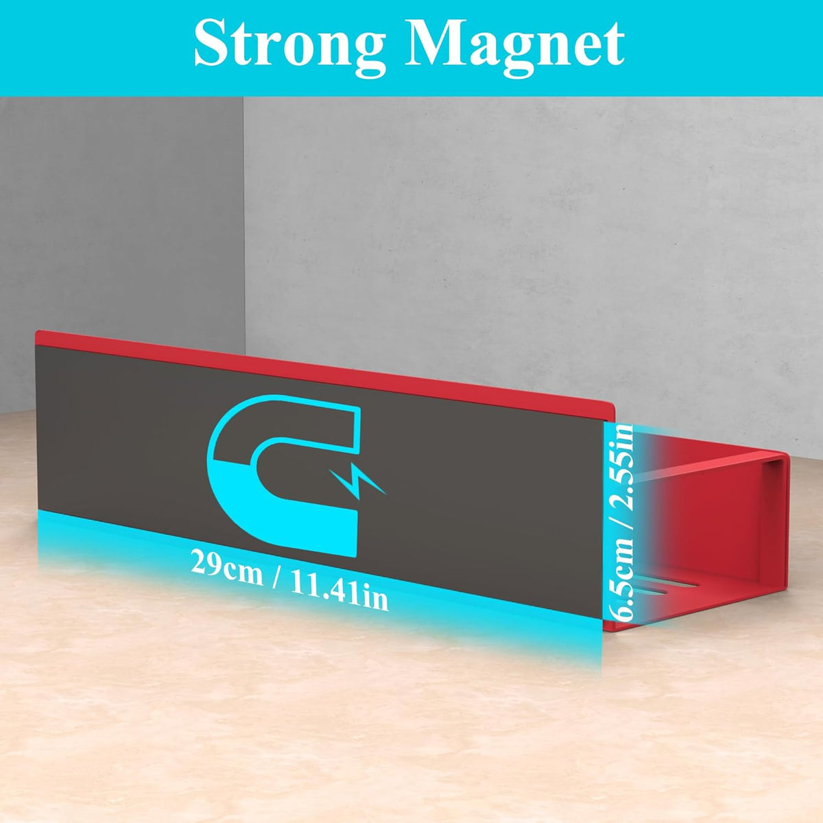 Metal Magnetic Spice Rack for Refrigerator Black | Magnetic Shelves Heavy Duty for Fridge in Kitchen, Seasoning Storage Organizer, For Oven Washer and Dryer, For Heavier Items