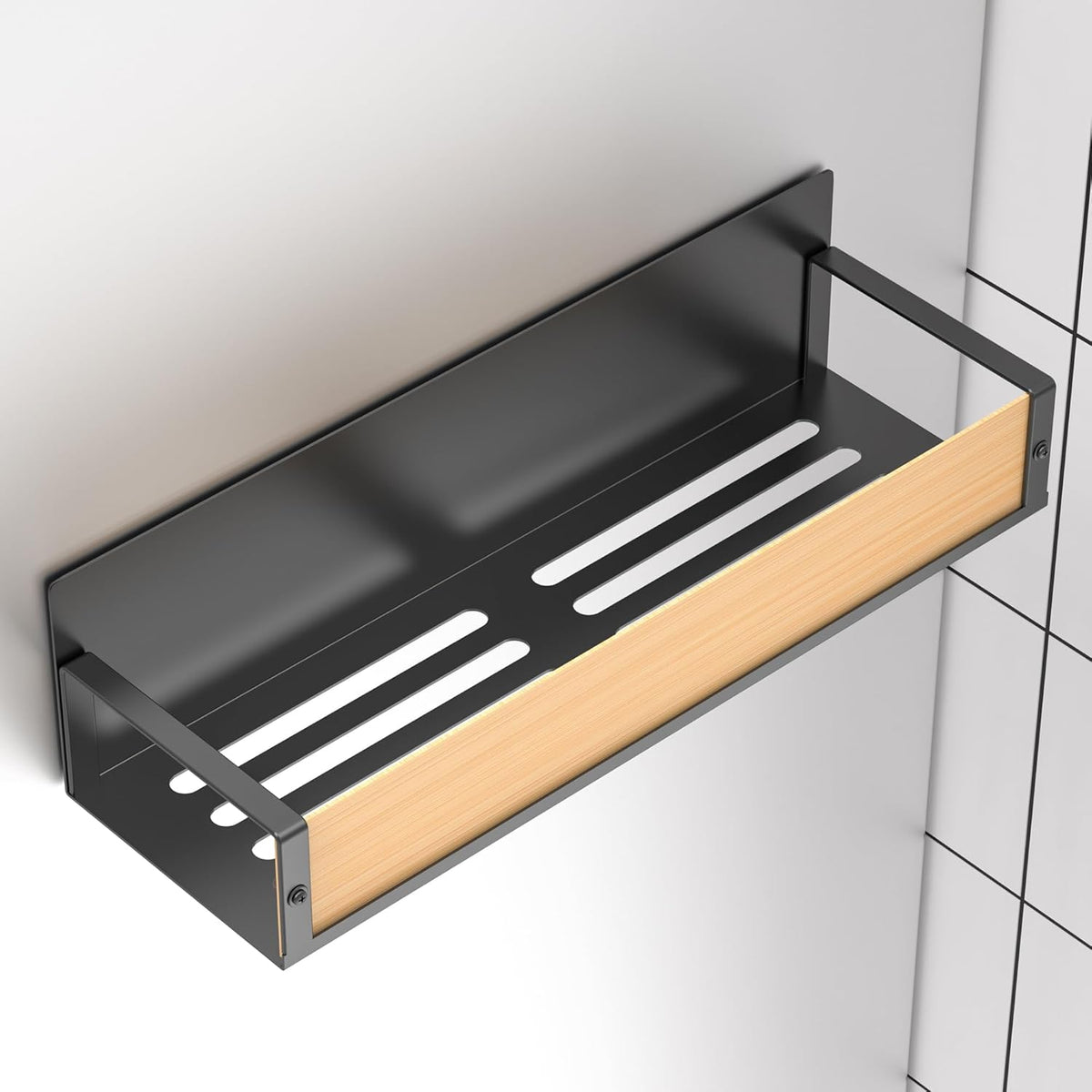 Metal Magnetic Spice Rack for Refrigerator Black | Magnetic Shelves Heavy Duty for Fridge in Kitchen, Seasoning Storage Organizer, For Oven Washer and Dryer, For Heavier Items