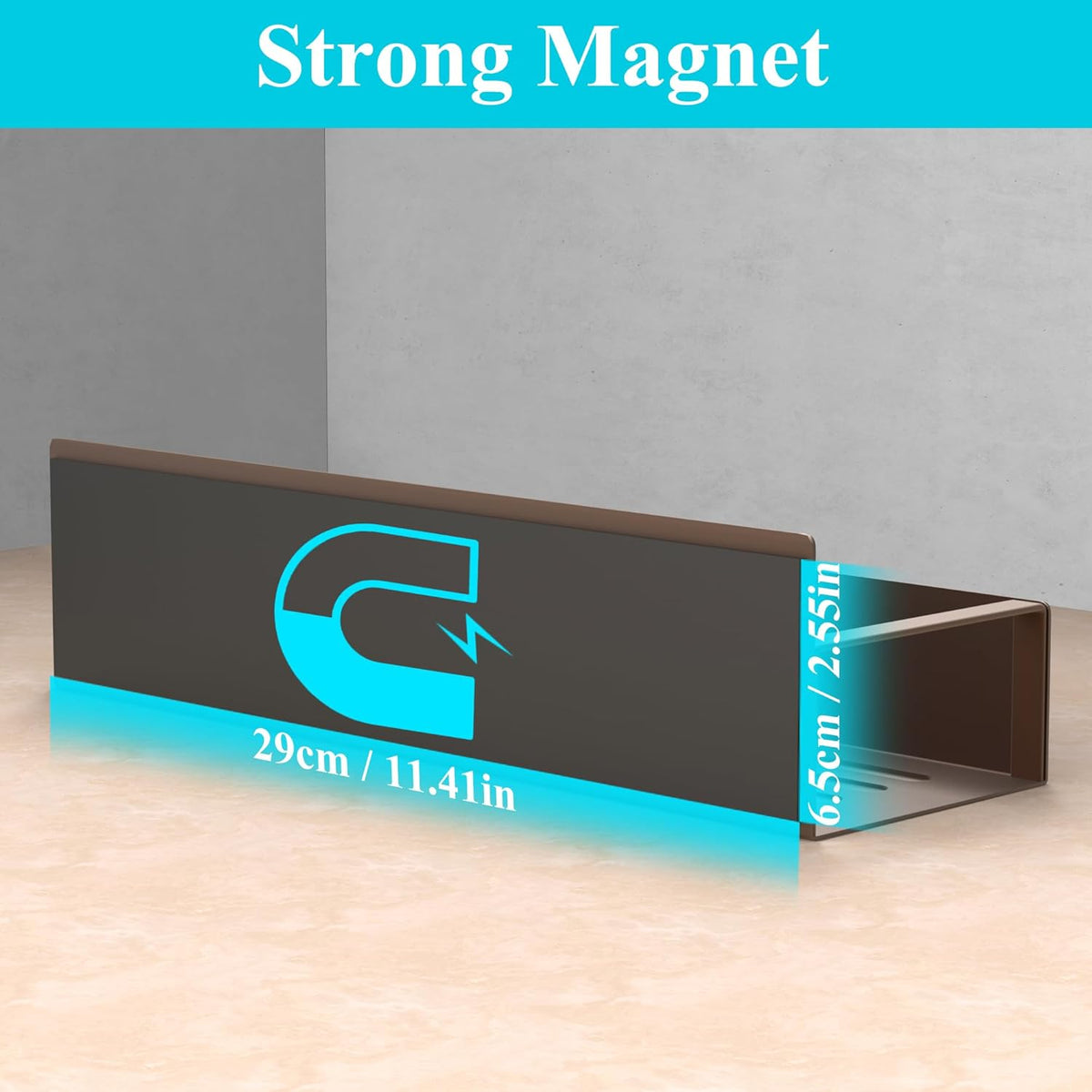 Metal Magnetic Spice Rack for Refrigerator Black | Magnetic Shelves Heavy Duty for Fridge in Kitchen, Seasoning Storage Organizer, For Oven Washer and Dryer, For Heavier Items