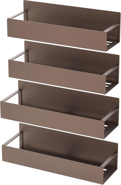 Metal Magnetic Spice Rack for Refrigerator Black | Magnetic Shelves Heavy Duty for Fridge in Kitchen, Seasoning Storage Organizer, For Oven Washer and Dryer, For Heavier Items