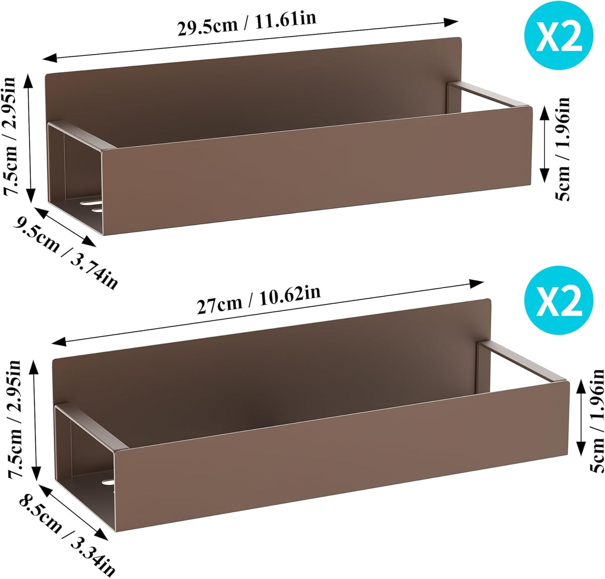 Metal Magnetic Spice Rack for Refrigerator Black | Magnetic Shelves Heavy Duty for Fridge in Kitchen, Seasoning Storage Organizer, For Oven Washer and Dryer, For Heavier Items