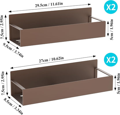 Metal Magnetic Spice Rack for Refrigerator Black | Magnetic Shelves Heavy Duty for Fridge in Kitchen, Seasoning Storage Organizer, For Oven Washer and Dryer, For Heavier Items