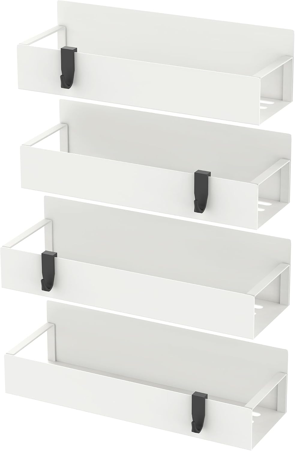 Metal Magnetic Spice Rack for Refrigerator Black | Magnetic Shelves Heavy Duty for Fridge in Kitchen, Seasoning Storage Organizer, For Oven Washer and Dryer, For Heavier Items