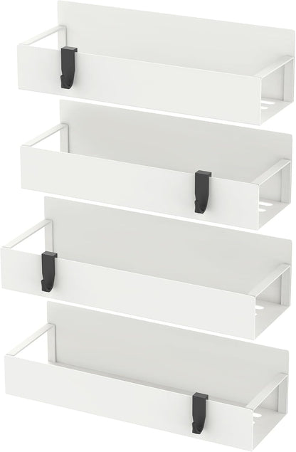 Metal Magnetic Spice Rack for Refrigerator Black | Magnetic Shelves Heavy Duty for Fridge in Kitchen, Seasoning Storage Organizer, For Oven Washer and Dryer, For Heavier Items