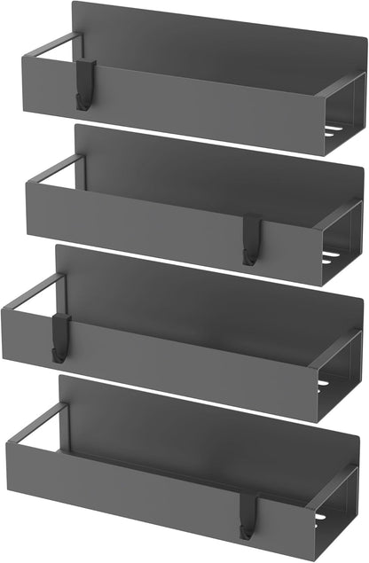 Metal Magnetic Spice Rack for Refrigerator Black | Magnetic Shelves Heavy Duty for Fridge in Kitchen, Seasoning Storage Organizer, For Oven Washer and Dryer, For Heavier Items