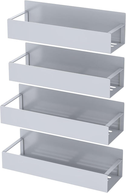 Metal Magnetic Spice Rack for Refrigerator Black | Magnetic Shelves Heavy Duty for Fridge in Kitchen, Seasoning Storage Organizer, For Oven Washer and Dryer, For Heavier Items