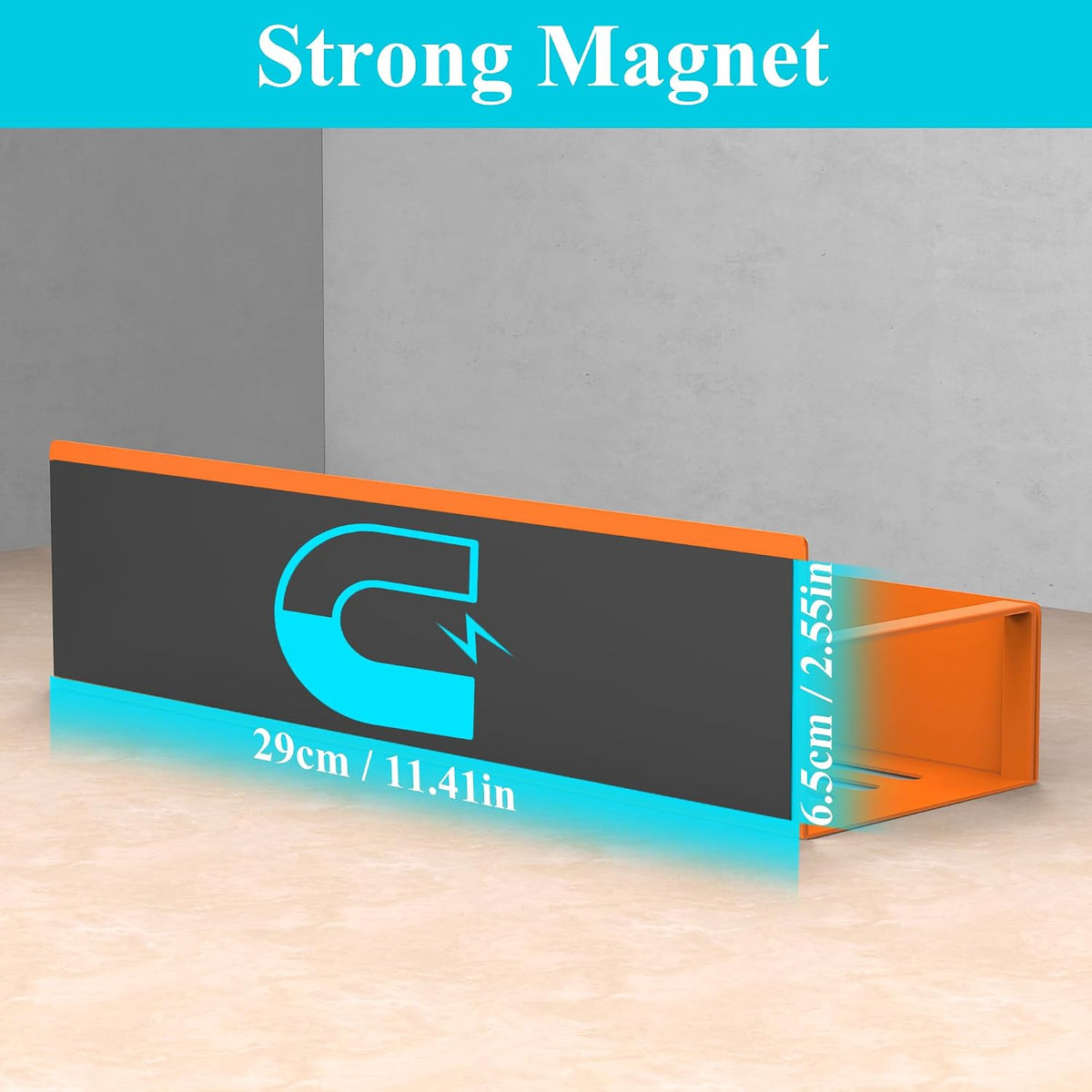 Metal Magnetic Spice Rack for Refrigerator Black | Magnetic Shelves Heavy Duty for Fridge in Kitchen, Seasoning Storage Organizer, For Oven Washer and Dryer, For Heavier Items