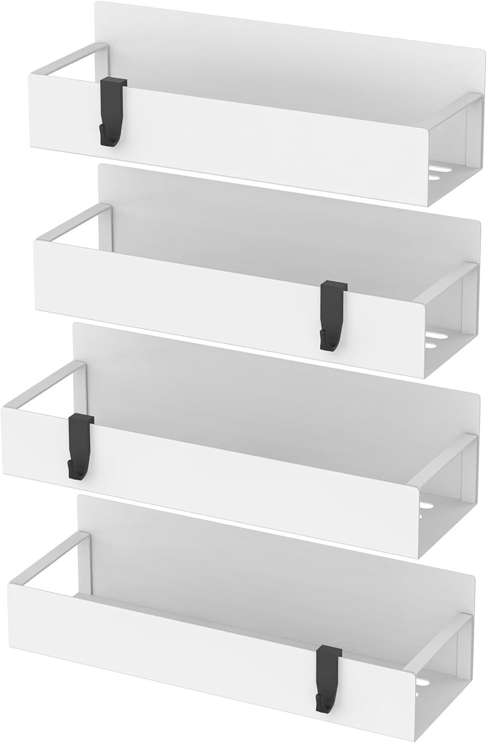 Metal Magnetic Spice Rack for Refrigerator Black | Magnetic Shelves Heavy Duty for Fridge in Kitchen, Seasoning Storage Organizer, For Oven Washer and Dryer, For Heavier Items