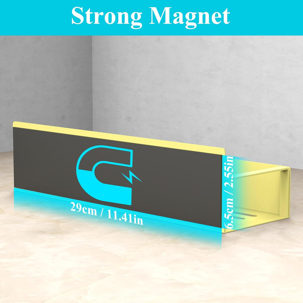 Metal Magnetic Spice Rack for Refrigerator Black | Magnetic Shelves Heavy Duty for Fridge in Kitchen, Seasoning Storage Organizer, For Oven Washer and Dryer, For Heavier Items