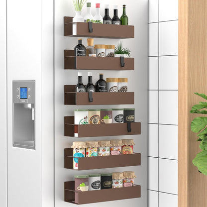 Metal Magnetic Spice Rack for Refrigerator Black | Magnetic Shelves Heavy Duty for Fridge in Kitchen, Seasoning Storage Organizer, For Oven Washer and Dryer, For Heavier Items
