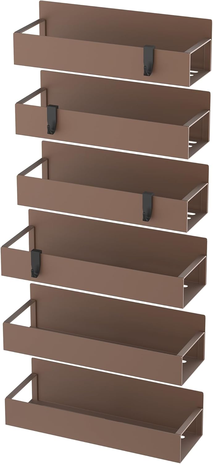 Metal Magnetic Spice Rack for Refrigerator Black | Magnetic Shelves Heavy Duty for Fridge in Kitchen, Seasoning Storage Organizer, For Oven Washer and Dryer, For Heavier Items