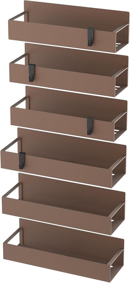 Metal Magnetic Spice Rack for Refrigerator Black | Magnetic Shelves Heavy Duty for Fridge in Kitchen, Seasoning Storage Organizer, For Oven Washer and Dryer, For Heavier Items