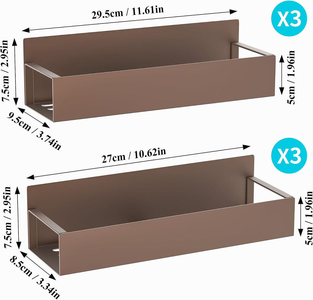 Metal Magnetic Spice Rack for Refrigerator Black | Magnetic Shelves Heavy Duty for Fridge in Kitchen, Seasoning Storage Organizer, For Oven Washer and Dryer, For Heavier Items