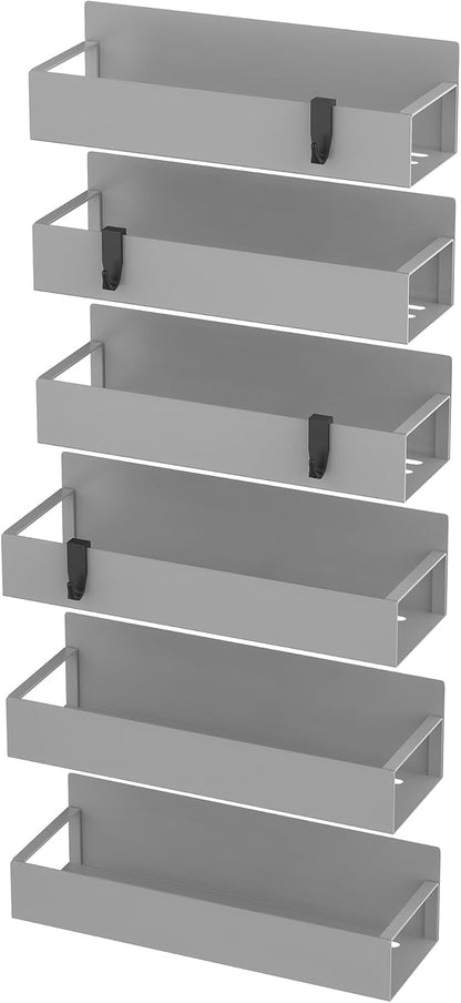 Metal Magnetic Spice Rack for Refrigerator Black | Magnetic Shelves Heavy Duty for Fridge in Kitchen, Seasoning Storage Organizer, For Oven Washer and Dryer, For Heavier Items