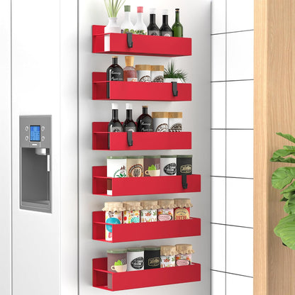 Metal Magnetic Spice Rack for Refrigerator Black | Magnetic Shelves Heavy Duty for Fridge in Kitchen, Seasoning Storage Organizer, For Oven Washer and Dryer, For Heavier Items