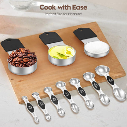 Magnetic Measuring Cups and Spoons Set – 304 Stainless Steel