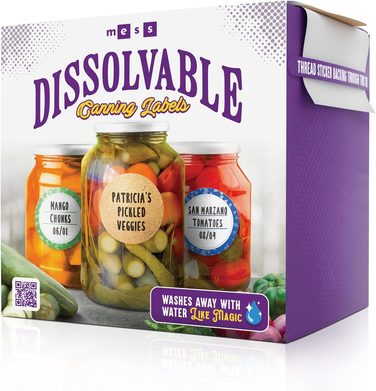 Dissolvable Canning Labels 1.5in Round, Removable Kraft Mason Jar Stickers | Water soluble, no residue, write on with pen, 200 per pack, jam, preserves, pantry, freezer, spice bottles, food storage